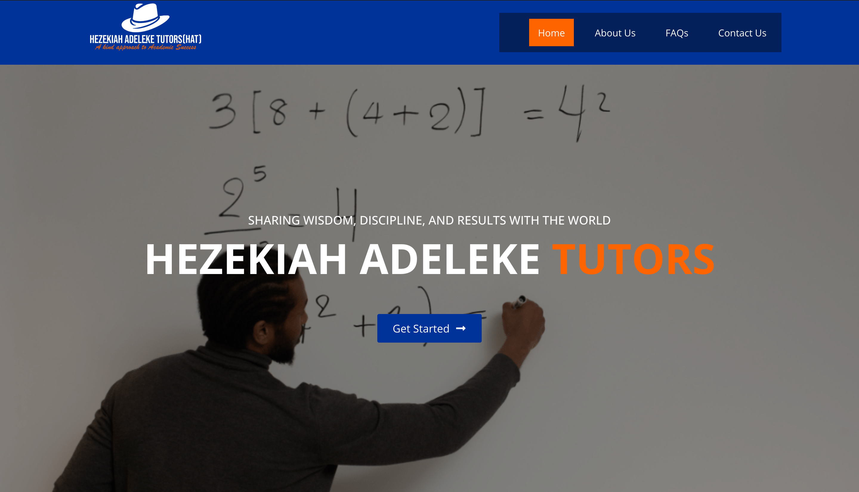 Hezekiah Adeleke Tutors website preview