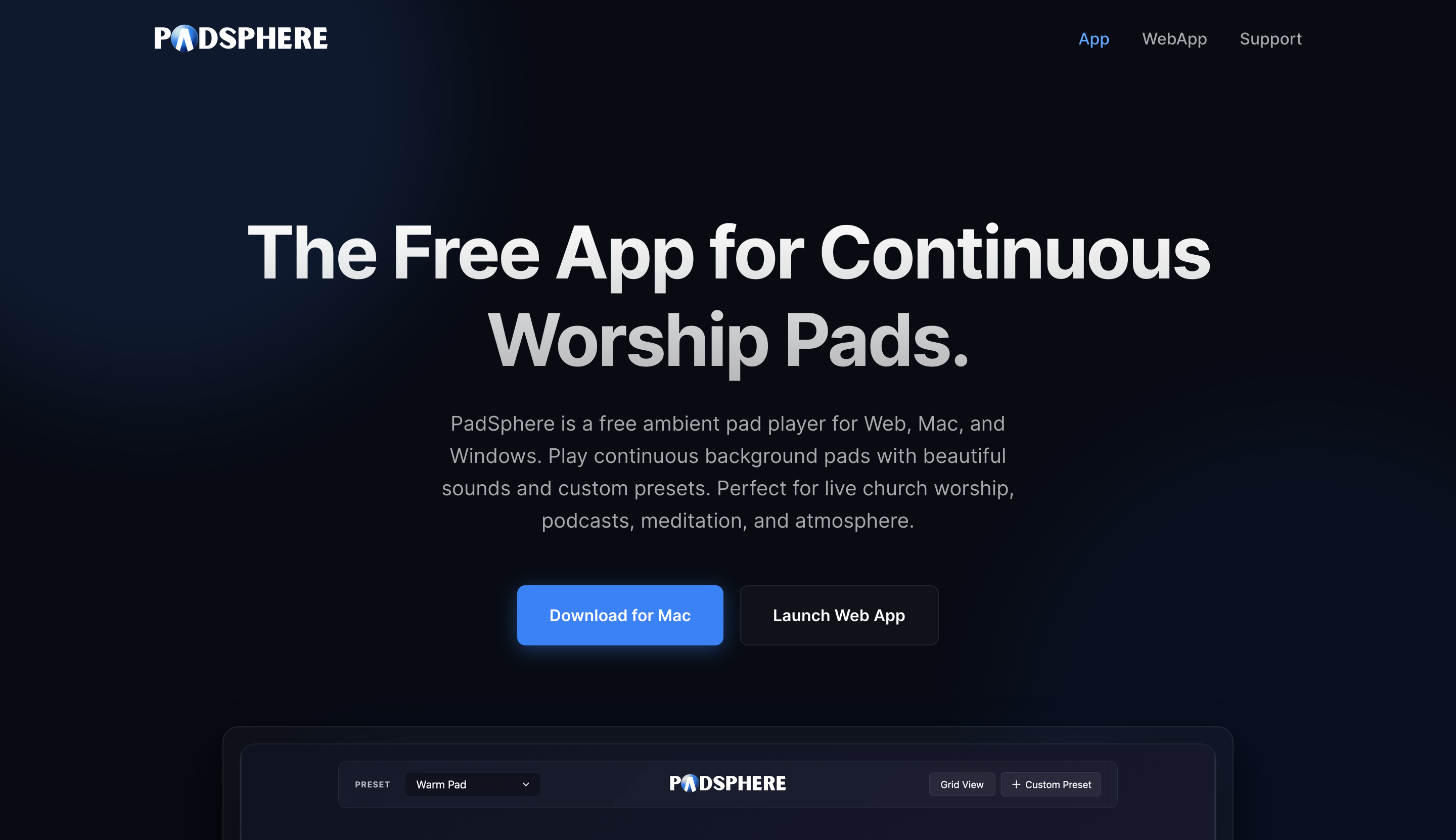 PadSphere website preview